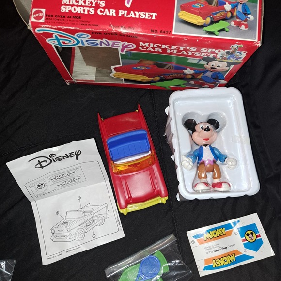 RARE VINTAGE COLLECTIBLE SEALED Mattel Mickey Sportscar Playset No 6497 - Picture 8 of 12
